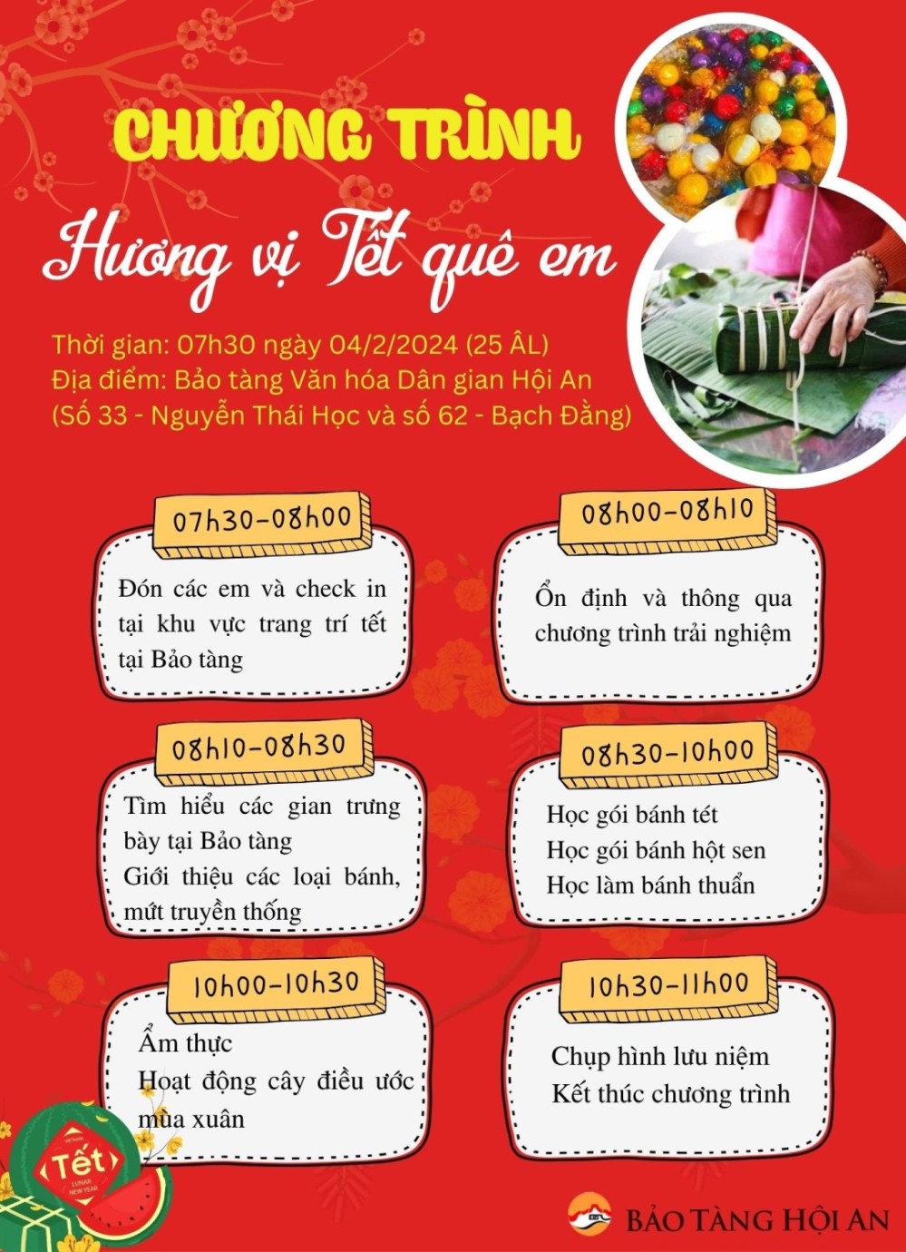 chức chương trình trải nghiệm "Hương vị Tết quê em".